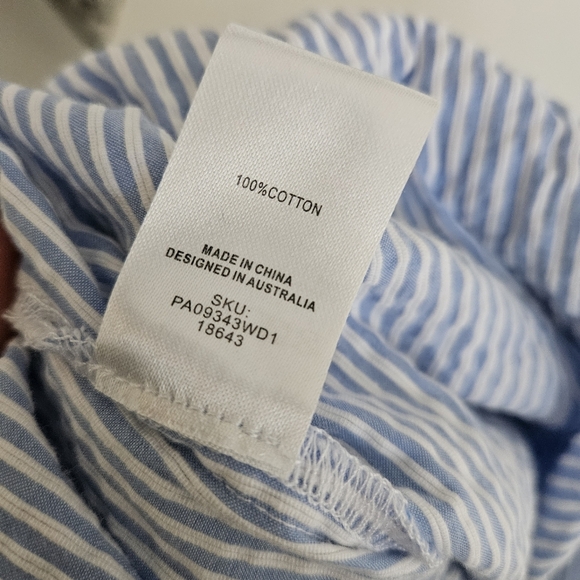 Meshki Blue Stripe Hansen Wide Leg Pants - Picture 14 of 14